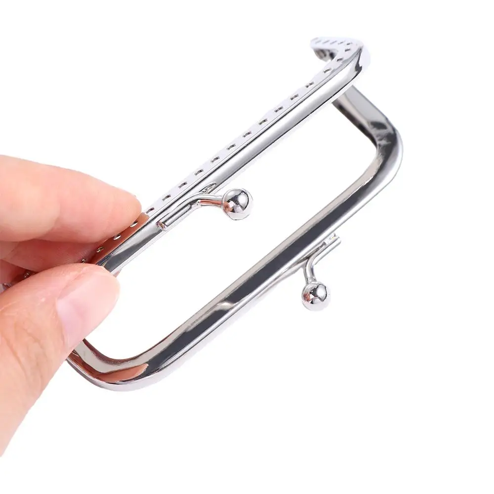 Square Silver Wallet  Accessories Bags Parts Sewing DIY Kiss Clasp Purse Frame Purse Clasp Closure Clutch