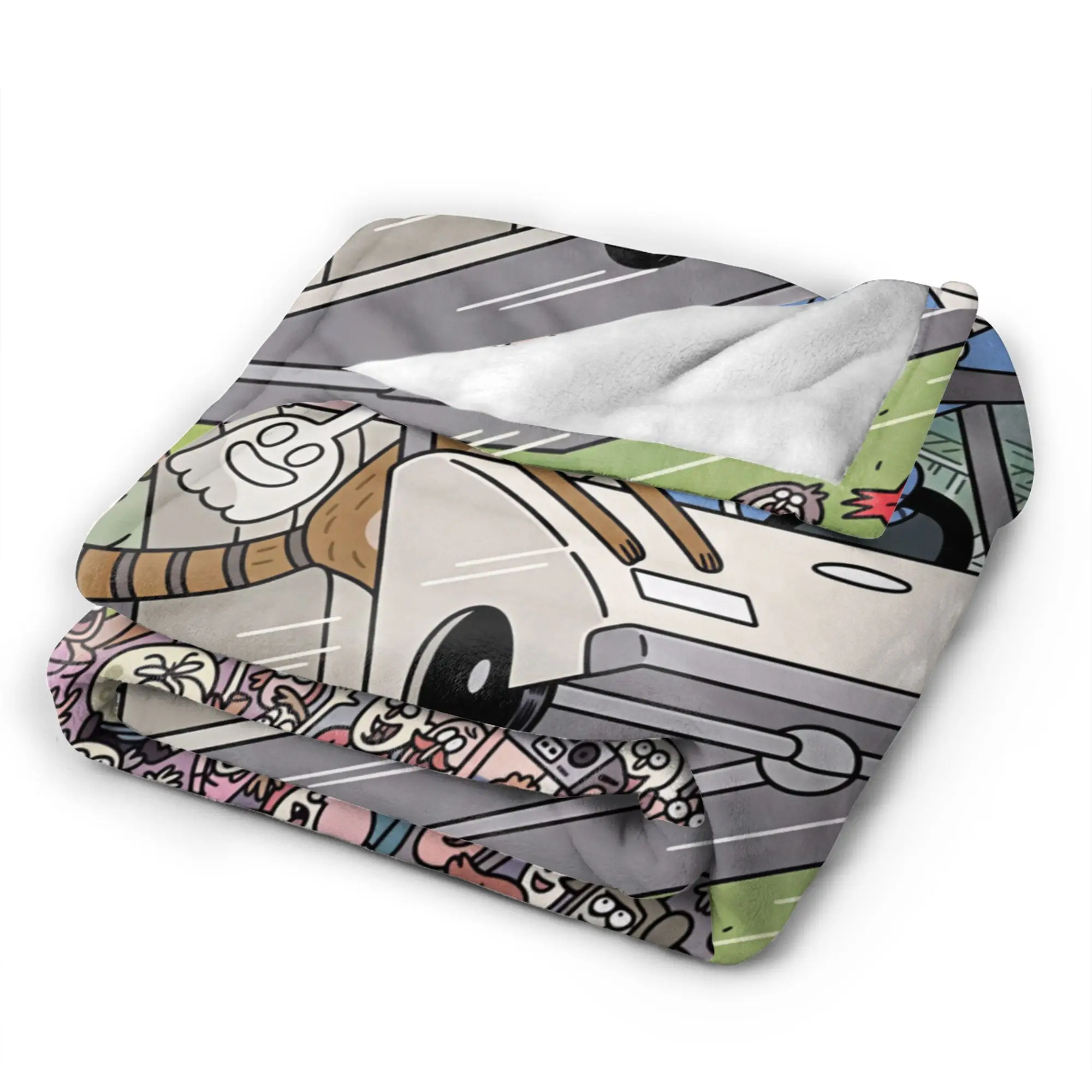 Mordecai Regular Show Cartoon Character Blankets Soft Novelty Plush Bedding Throws For Outdoor Flannel Bedspread Bed Cover