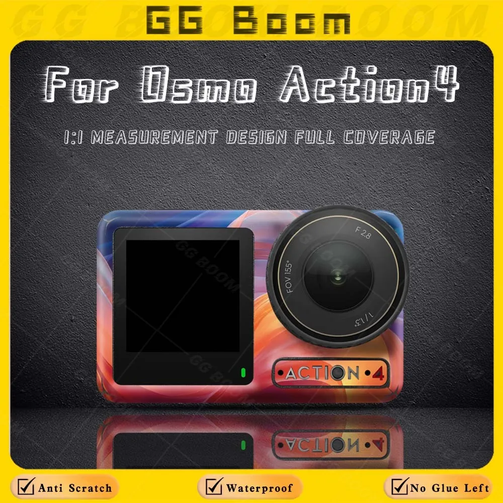 Camera Sticker For Osmo Action 4 action 4 Body Frame Protective Film Colorful Decorative Decals Waterproof Accessories