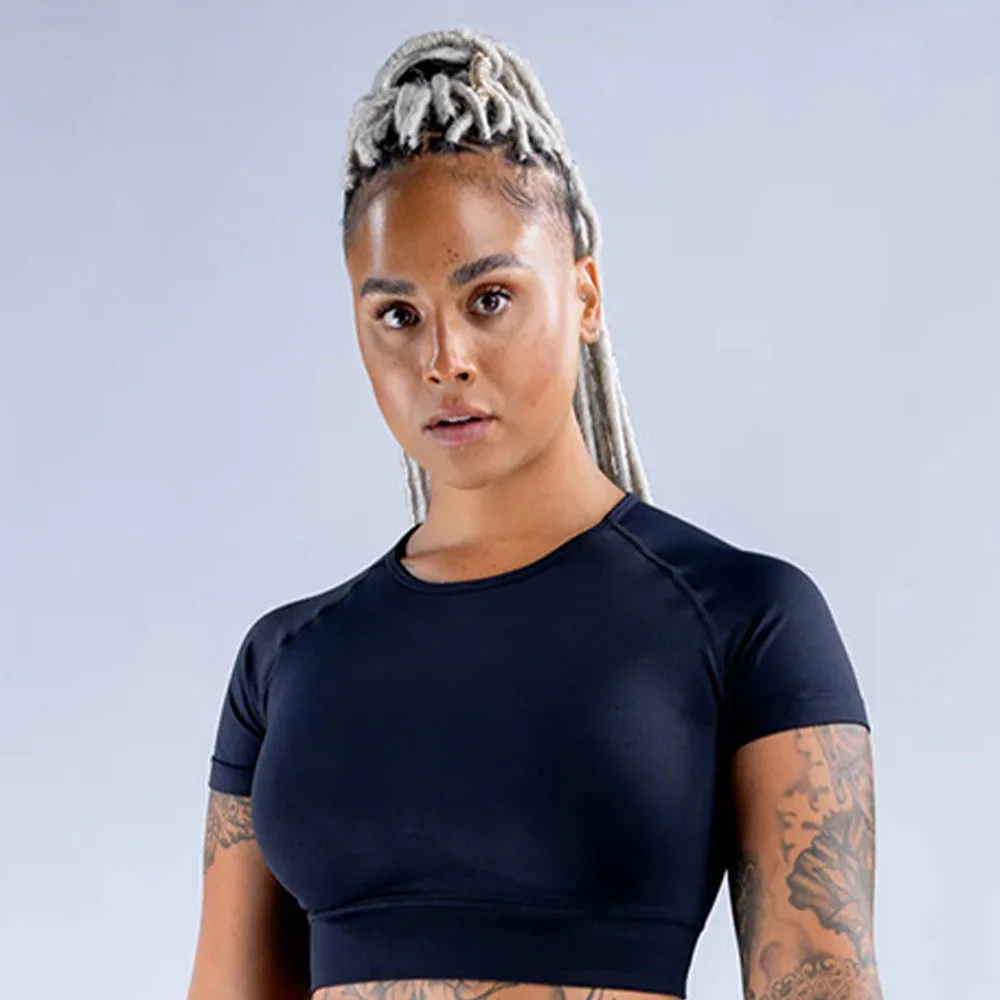 قصيرة الأكمام المحاصيل الأعلى للنساء Wotkout اليوغا أعلى قمصان خفيفة الوزن سلس رياضة المحاصيل الأعلى مضلع Underbrand قميص رياضي #2