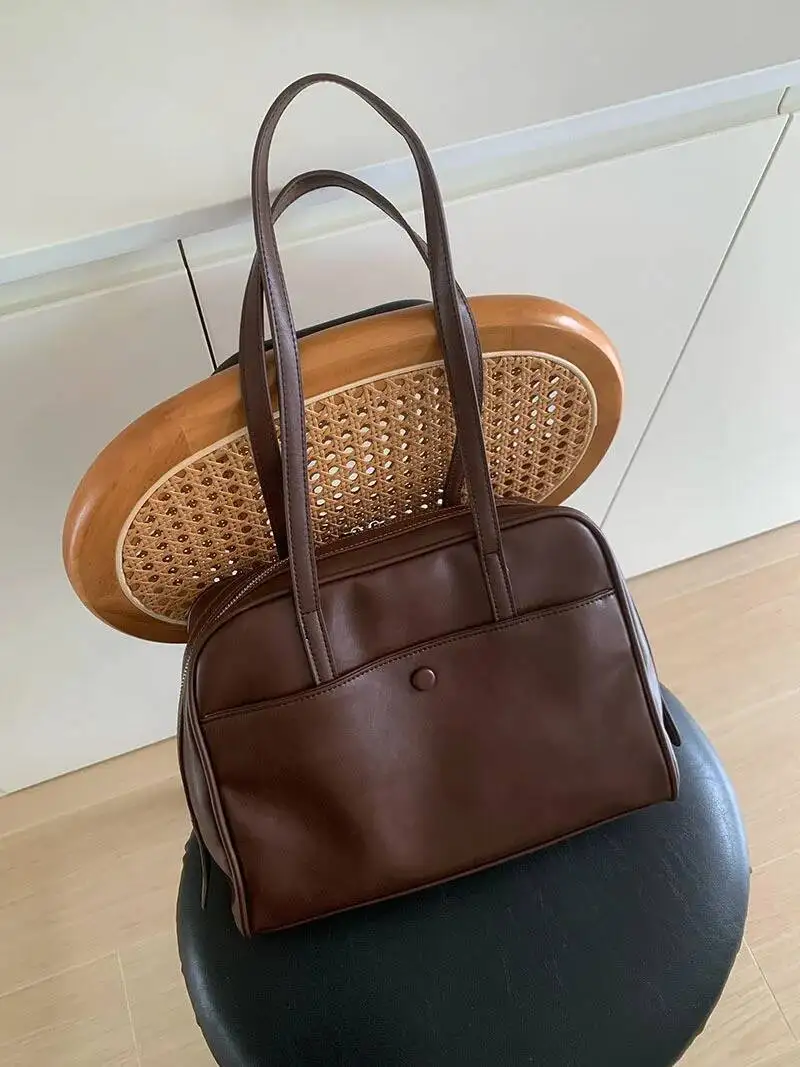 Bloom Retro Coffee Shoulder Bags Wallet Women Pu Leather Soft Bagutte Female Large Capacity Tote Bag Handbag Сумка Женская