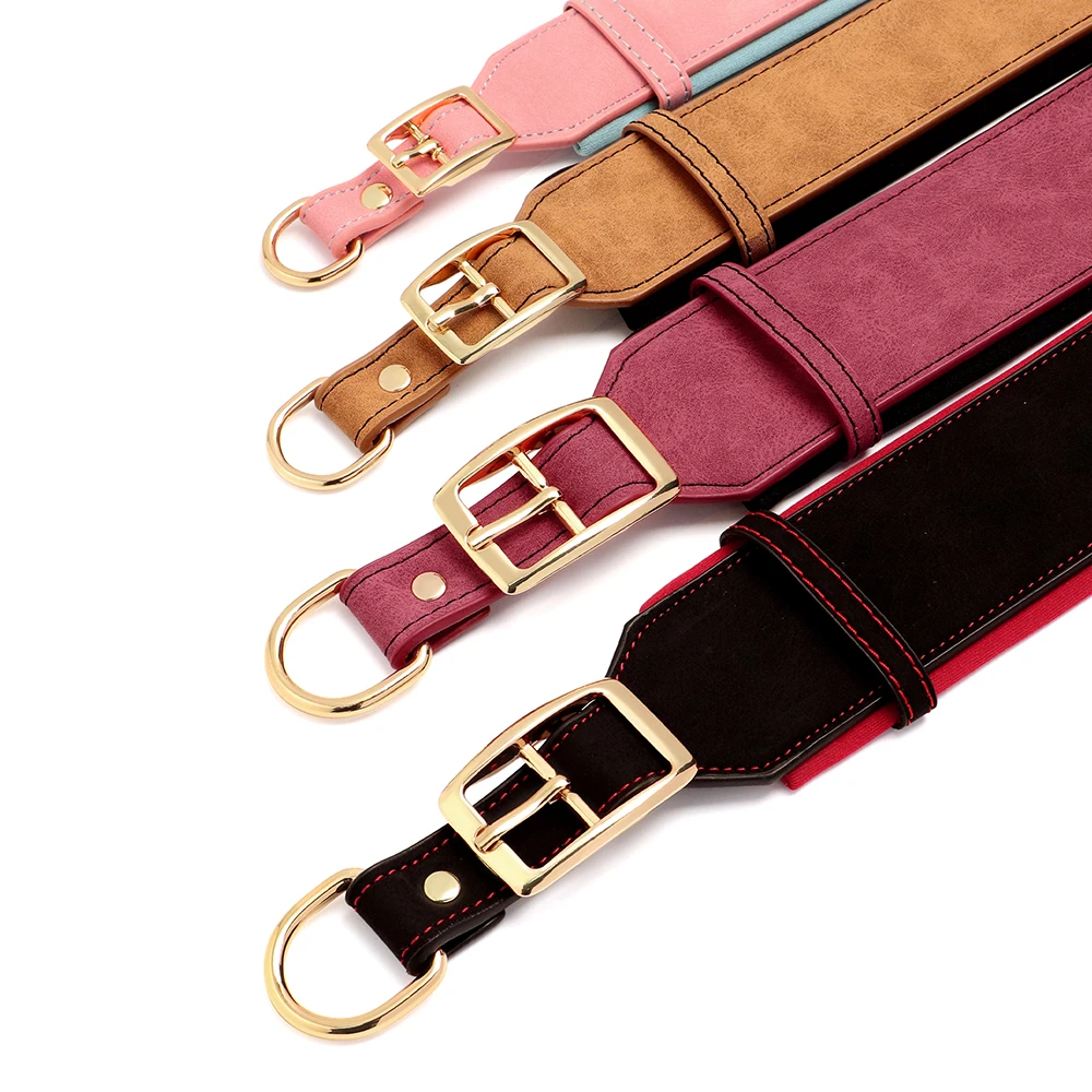 Personalisiertes breites Hundehalsband aus PU-Leder, individuelle Hundehalsbänder, gepolstertes Haustierhalsband für kleine, mittelgroße und große Hunde, Pitbull Buldog – Detail 8