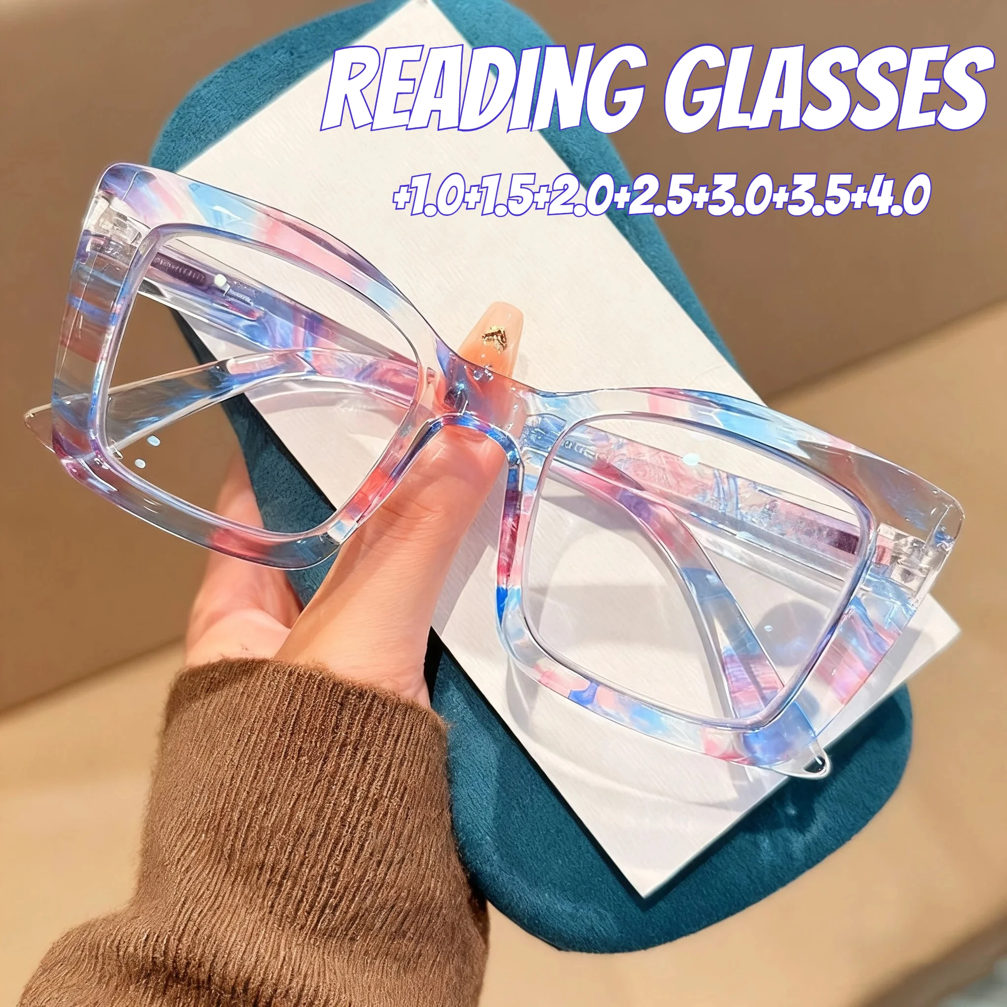 

Neutral Fashion Colorful Frame Reading Glasses New High Quality Anti-blue Light Presbyopia Glasses Fashion Far-sighted Glasses