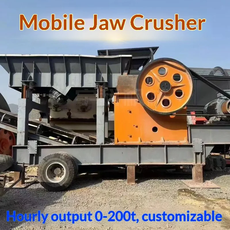 Portable Construction Waste Stone Limestone Jaw Crusher, Mobile Sand And Gravel Production Line view 4