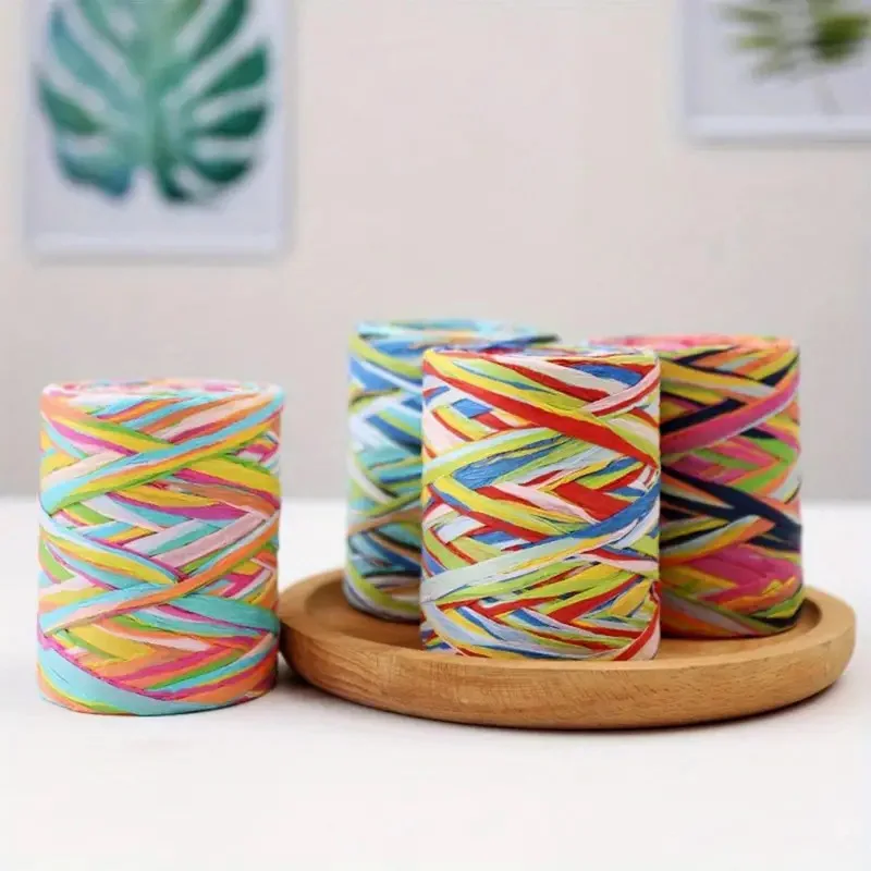 80m/6 Ply/Roll Hemp Rope DIY Wedding Decor Ribbon Cord Supplies Multicolor Gifts Bouquet Packing Rope Raffia Paper Rope Creative