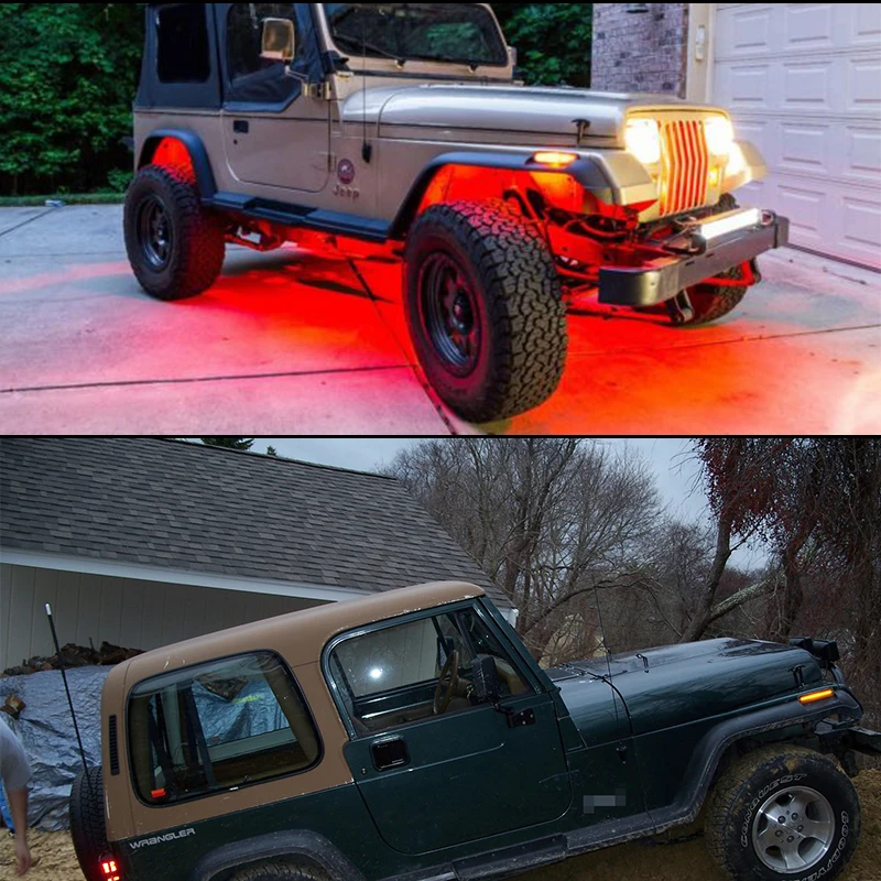 For 1987-1995 Jeep Wrangler Amber / White LED Car Front Bumper Side Marker Indicator Lights Fender Flare Lamps Turn Signal Light - view 6