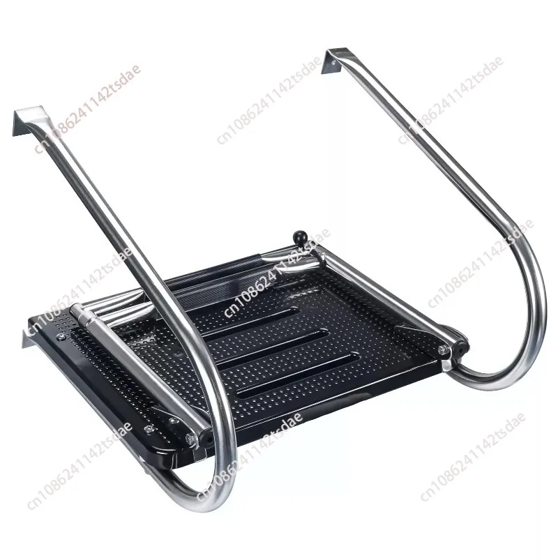 Polished Stainless Steel Ladder with ABS  Platform and Double Handrails  Hardware Fittings