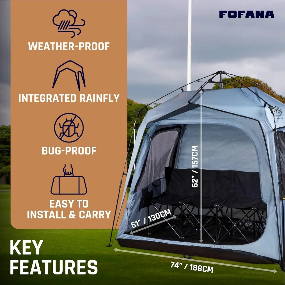 All Pop Up Sports Pod - Weather Proof Pod - Largest Pop Up Sports Pods for Rain Wind Cold - Fits Family of 4