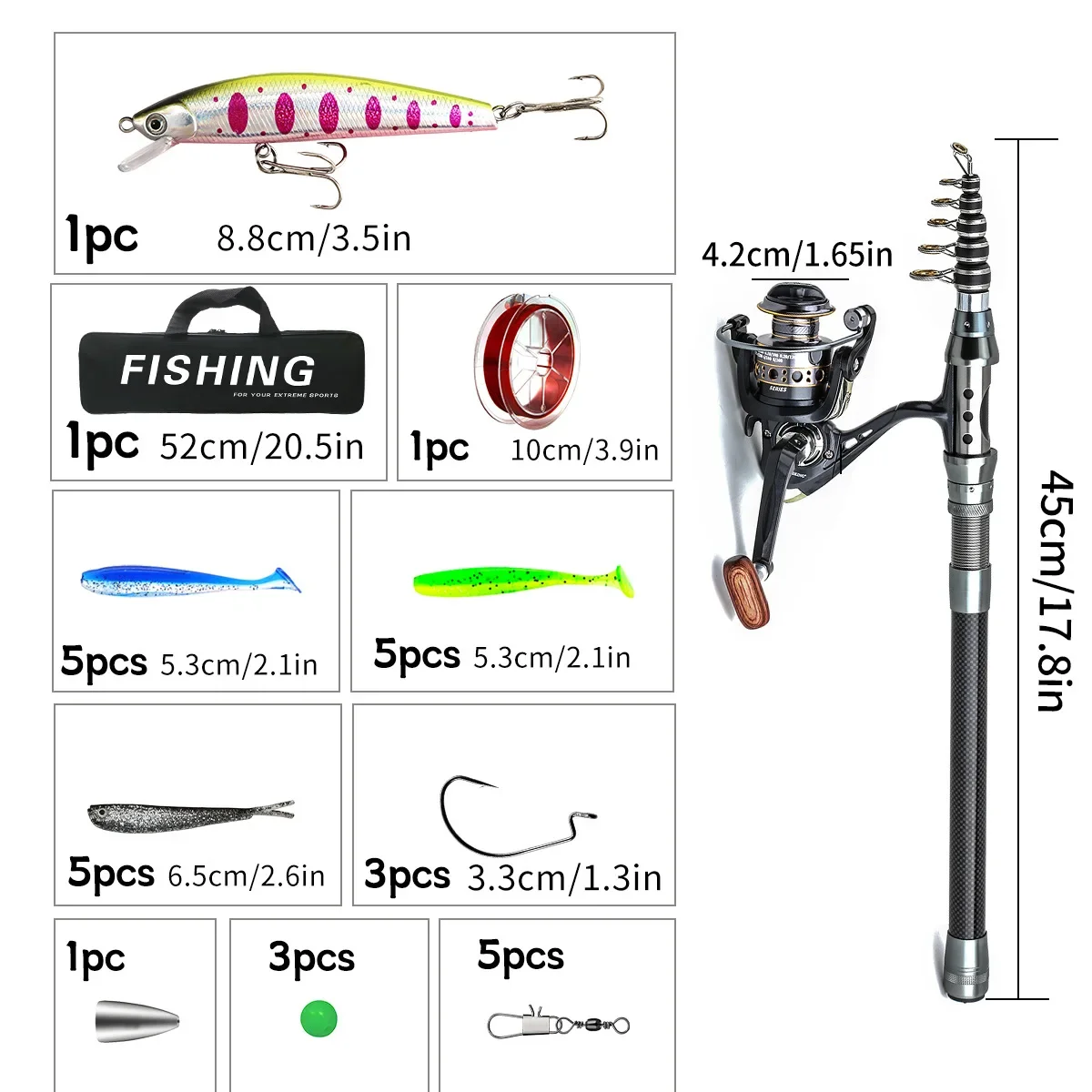 

Карбоновая телескопическая удочка Luya, полный набор снастей для морской рыбалки с дальним ходом и коробкой для рыбалки — полный набор удочек для океанской рыбалки