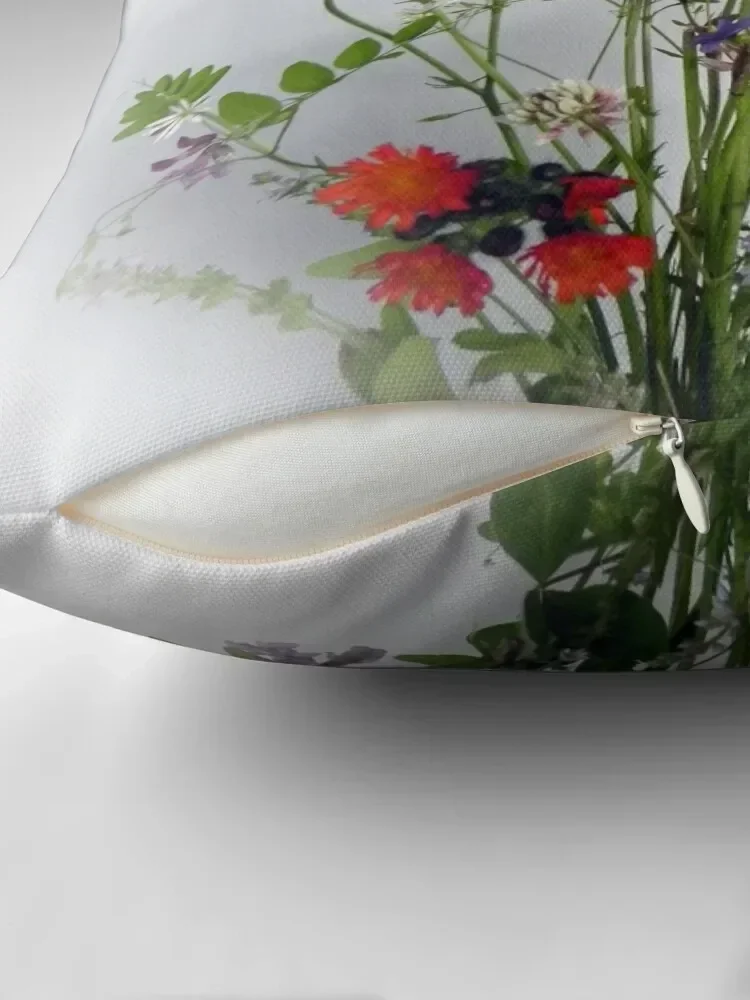 Wildflower Bouquet Throw Pillow Cushion Cover Cushion Cover Luxury pillow