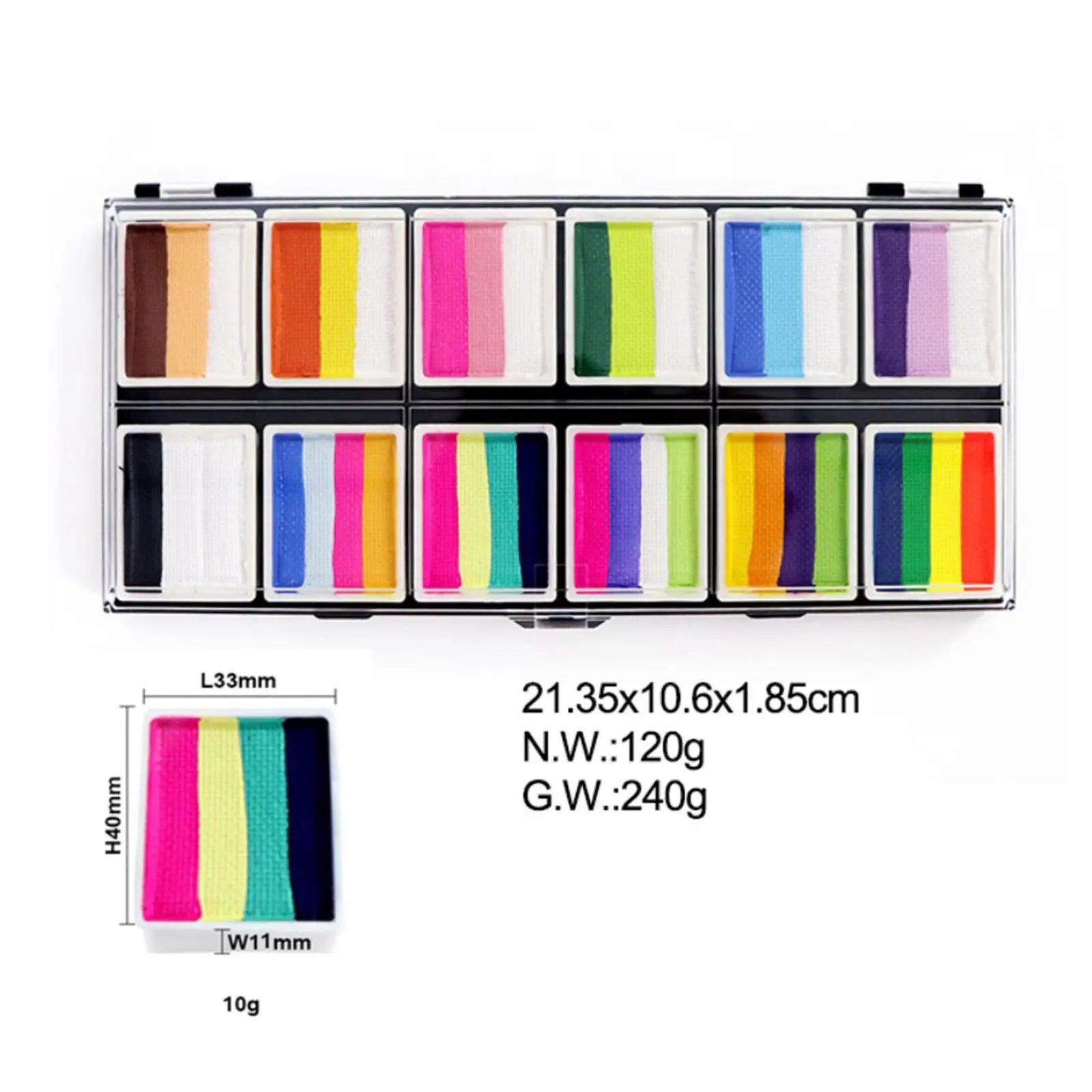 مجموعة رسم الوجه للأطفال والكبار، لوحة طلاء الجسم القابلة للغسل، مكياج ملون لحفلات الهالوين #2