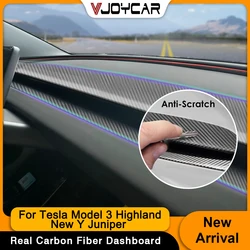 2025 New Real Dry Carbon Fiber Panel for Tesla Model 3 Highland New Y Juniper Dash Trim Cover Kit Protector Interior Accessories