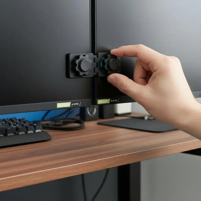 Outil de fixation de connecteur d'alignement pour double écran, support de fixation d'écran sans outil ni jeu d'espaces, pour configuration de bureau de jeu et de streaming