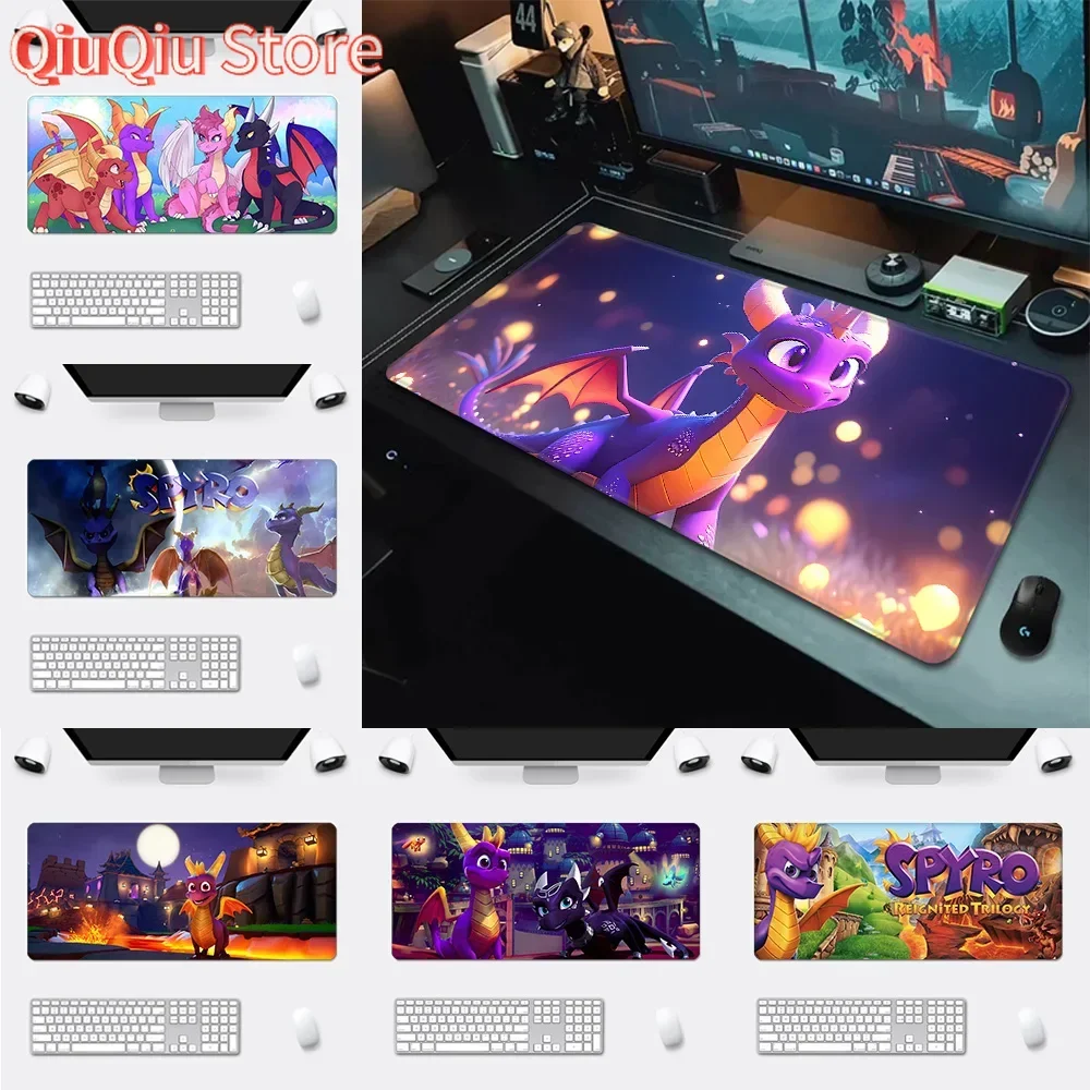 

Game Spyro the Dragon Mousepad HD Printing Computer Gamers Locking Edge Non-slip Mouse Pad XXL90x40cm Keyboard PC Desk Pad