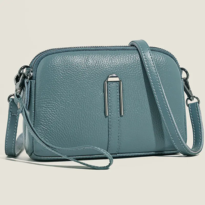 Bolso de cuero genuino de lujo para mujer, bolsa de mano femenina para teléfono, bolso de hombro cruzado, 2022