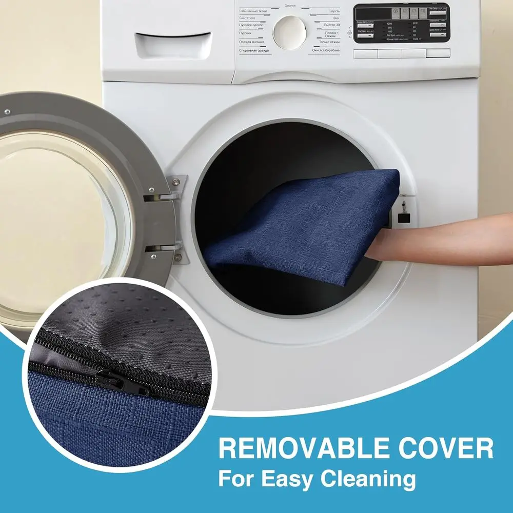 Chair Cushions for Dining Chairs Set of 6, Non Slip Kitchen Chair Pads, 17" x 16" x 2", Indoor Dining Chair Cushions with Ties,