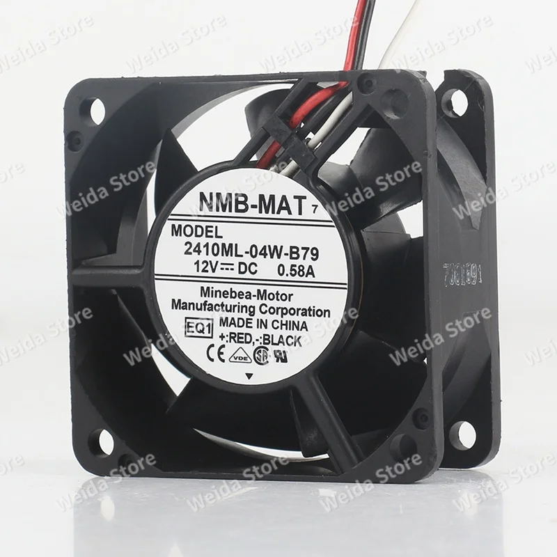

NMB 2410ML-04W-B79 6025 6CM 5V 24V 48V DC12V 0.58A Computer Case Power Supply Cooling Fan