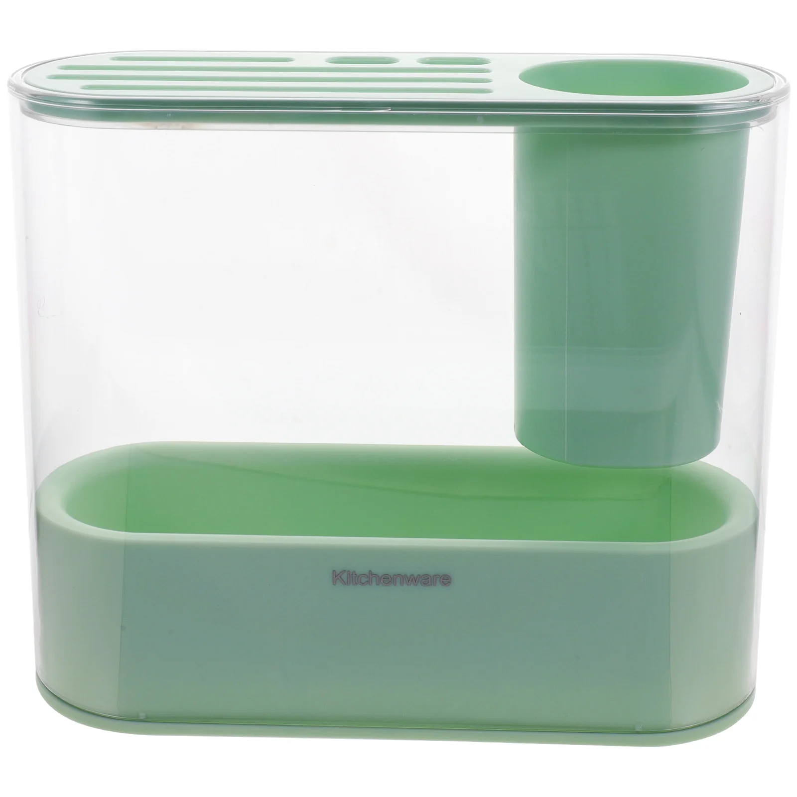 

Utensil Sturdy Cutlery Organizer Countertop Drainer Storage Rack Detachable Water Tray Easy Cleaning Space