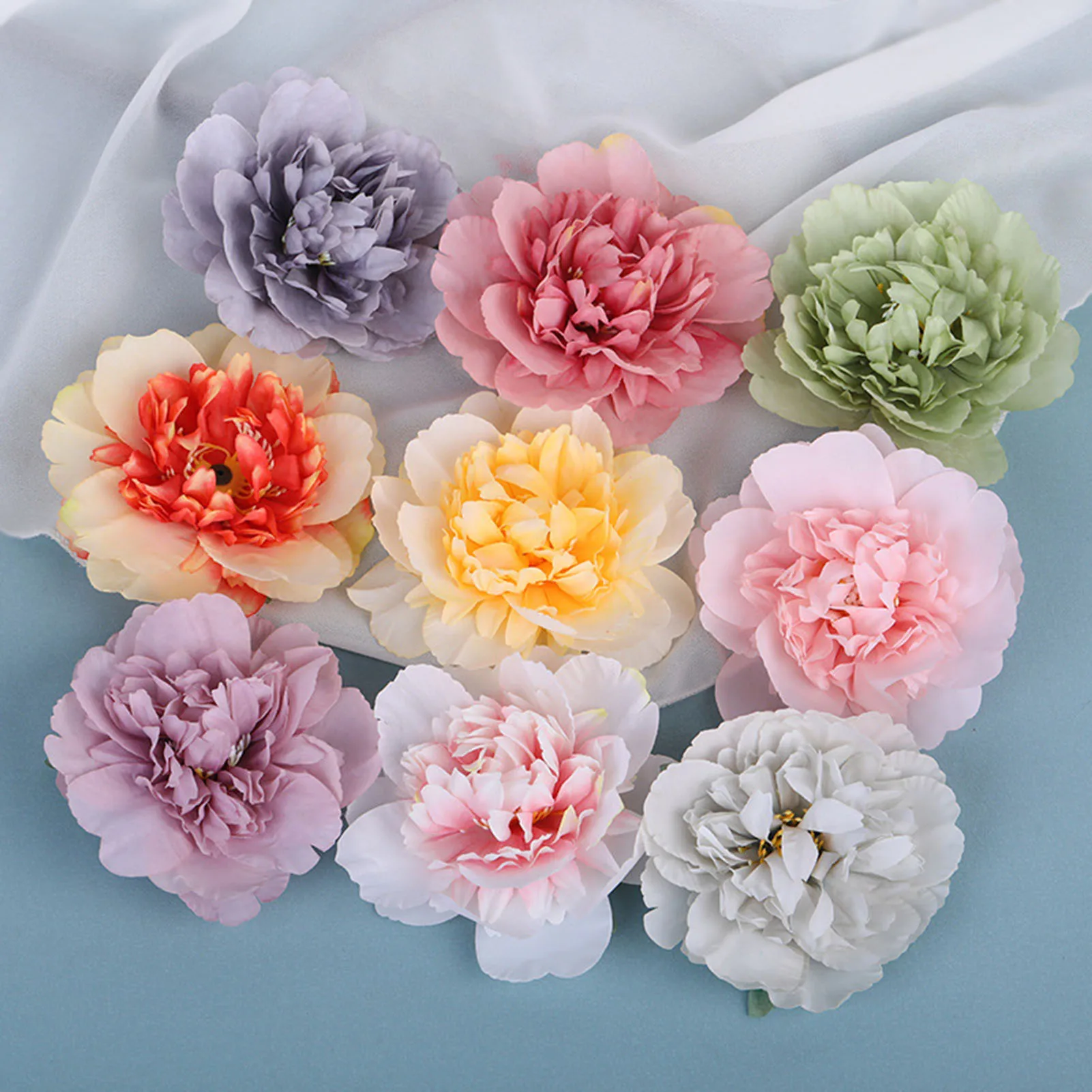 Vintage Chinese Style Hair Clip For Women Artificial Simulated Gauze Flower Duckbill Clips Elegant Exquisite Floral Hairpin image 4