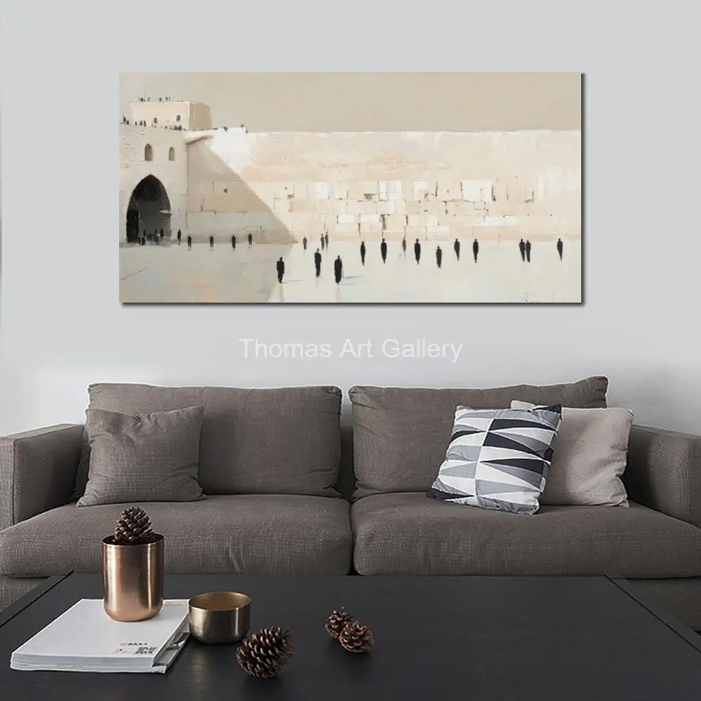 Judaica Contemporary Art Printed On Canvas Abstract Kotel Painting HD Posters Prints Picture Jerusalem Artwork Living Room Decor