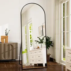 21x64 inch Arched Full Length Mirror-Aluminum Alloy Frame High Definition-Full Body Mirror for Bedroom or Living Room