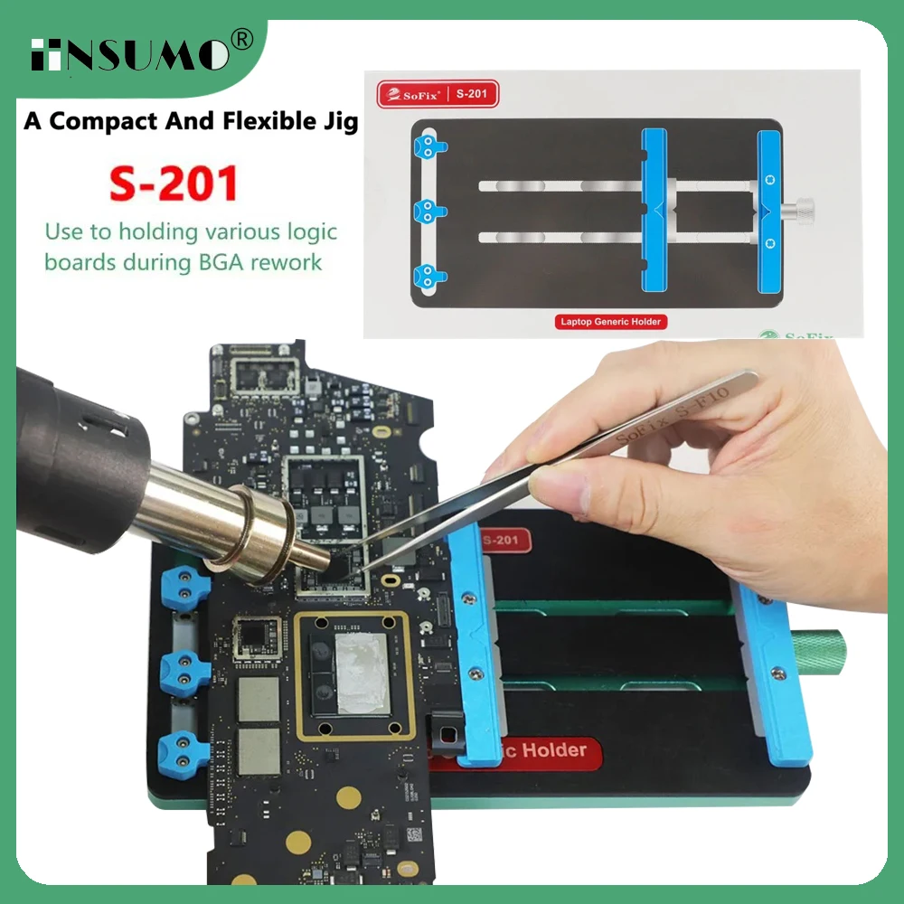 

SoFix S-201 универсальный слот для чипа, приспособление для материнской платы для пайки печатных плат Macbook, инструмент для ремонта микросхем BGA, инструмент для ремонта материнской платы