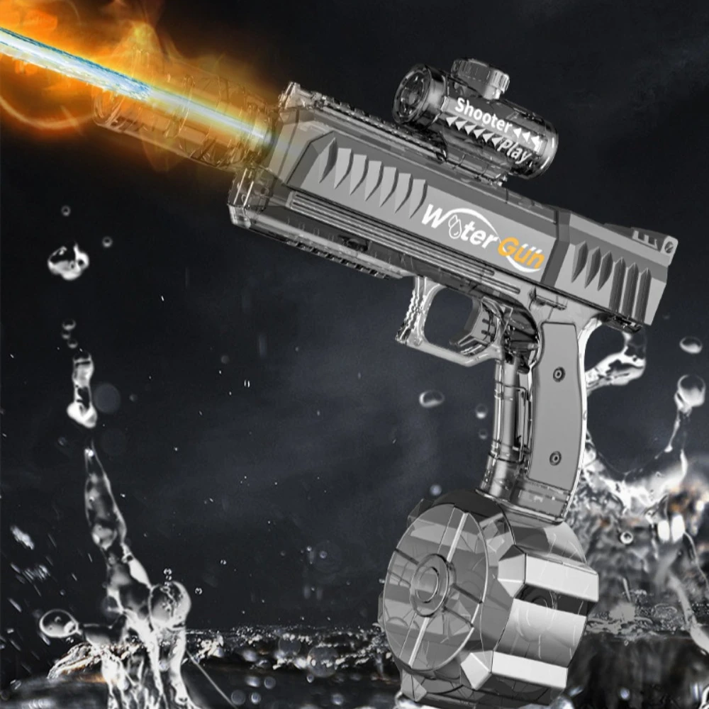 

Electric Water Guns with Realistic Gun Muzzle Flame Summer Outdoor Pool Spray Water Fights Gun Game Toy Children's Gift