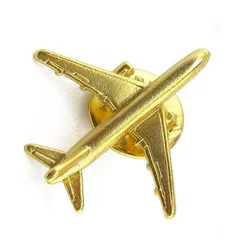 Metal aircraft brooch fashion minimalist punk jewelry badge lapel pin for backpack clothing accessories Christmas gift