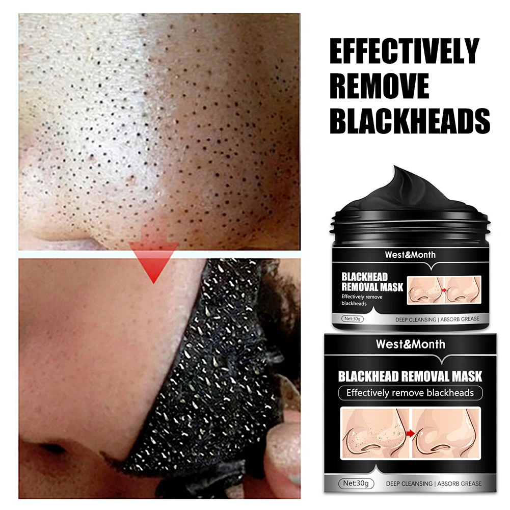 Bamboo Blackhead Removal  Face Mask Oil-Control Charcoal Black Peel Off Face Mask Mud Deep Cleaning Shrink Pore Anti-Acne