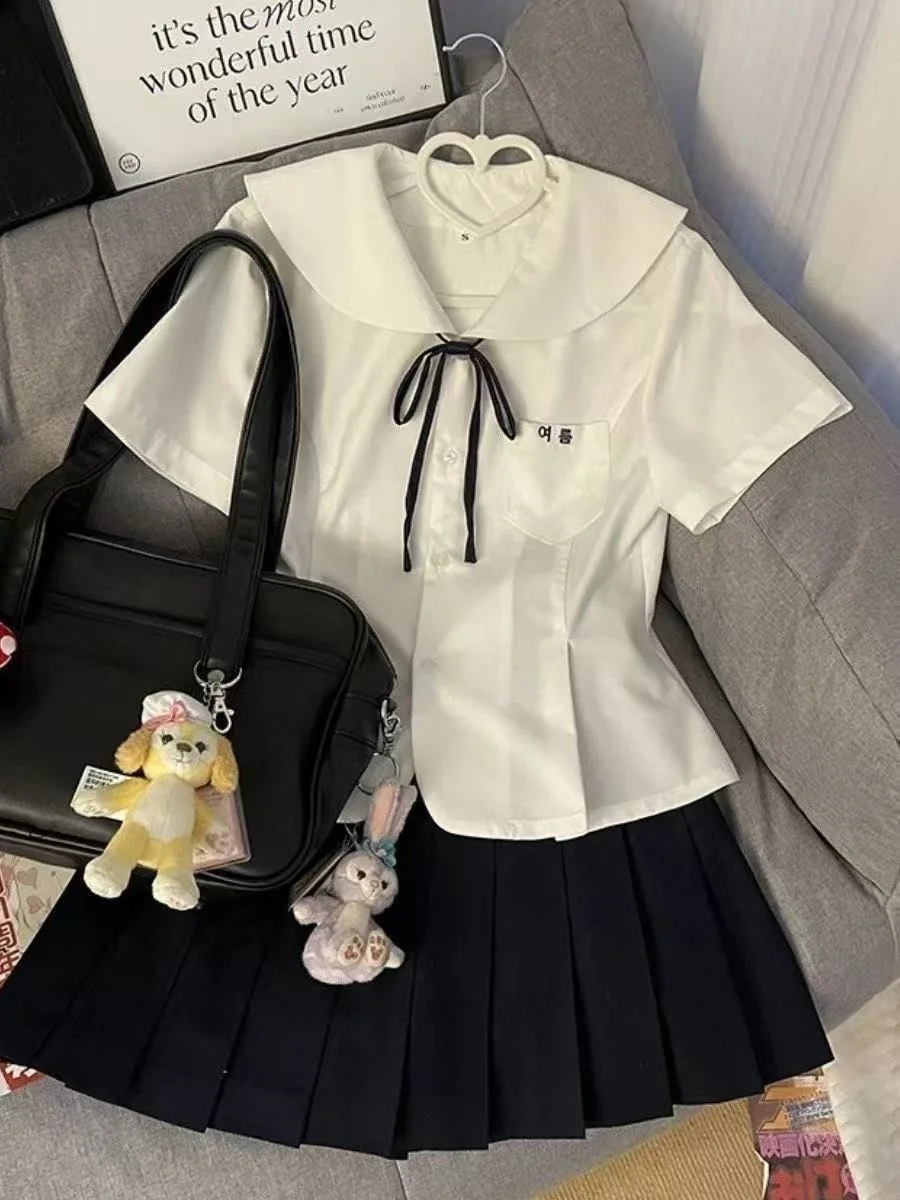 

Модная женская одежда: Оригинальный дизайн, приталенный силуэт, подол-лепесток, милый школьный стиль, для женщин