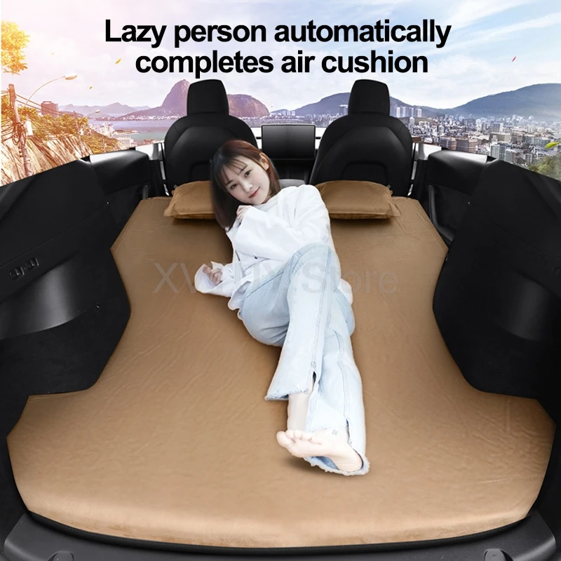 For Tesla Model3/Y Inflatable Air Mattress Self-Inflating Car Camping Bed Folding Portable Outdoor Camping Cushion for Traveling