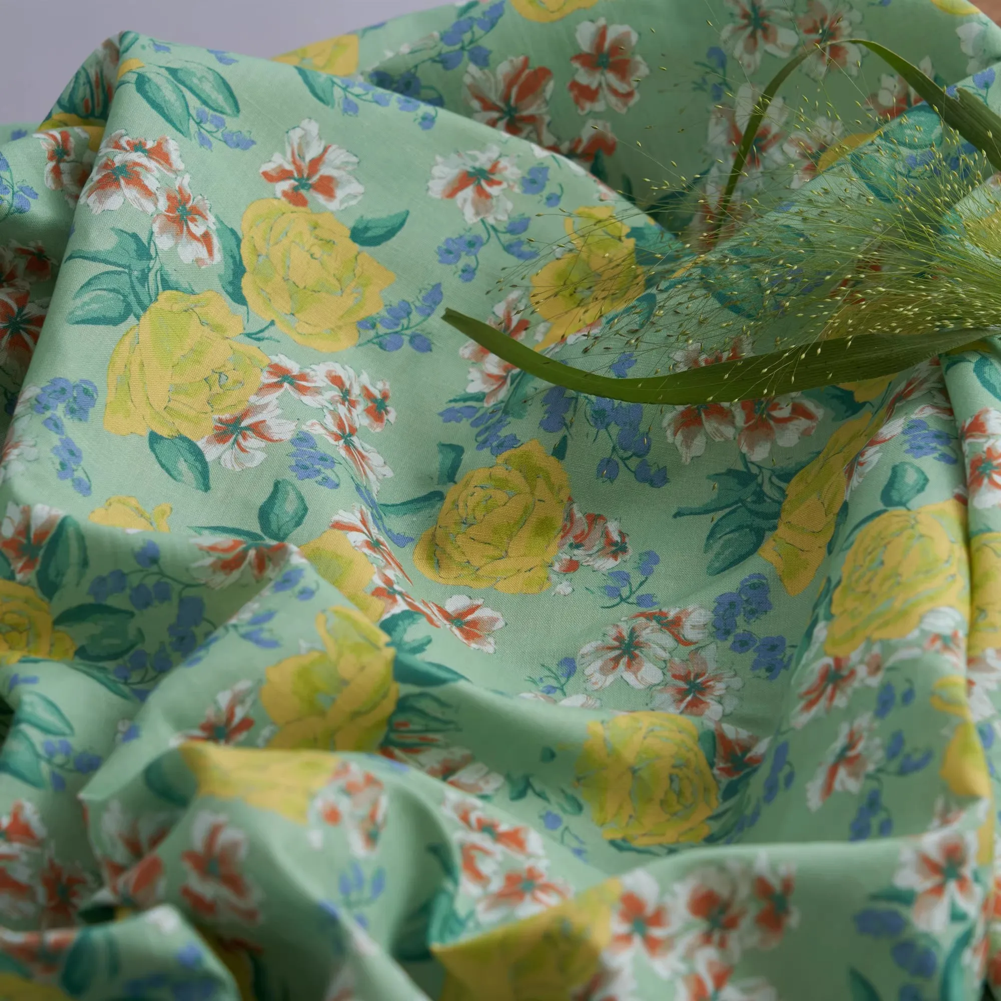 

1 ярд ткань рами с цветочным принтом для шитья платья, халата и одежды, ткань Cheongsam