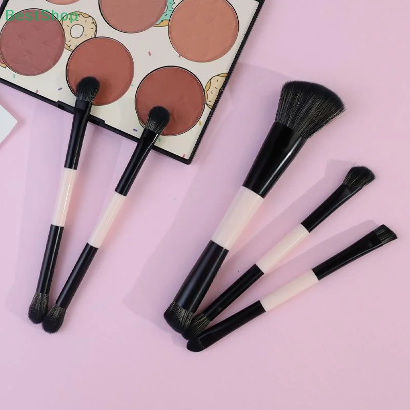 1/5 pezzi pennello per fondotinta a doppia estremità contorno professionale strumenti per trucco cosmetico fard in polvere in fibra artificiale