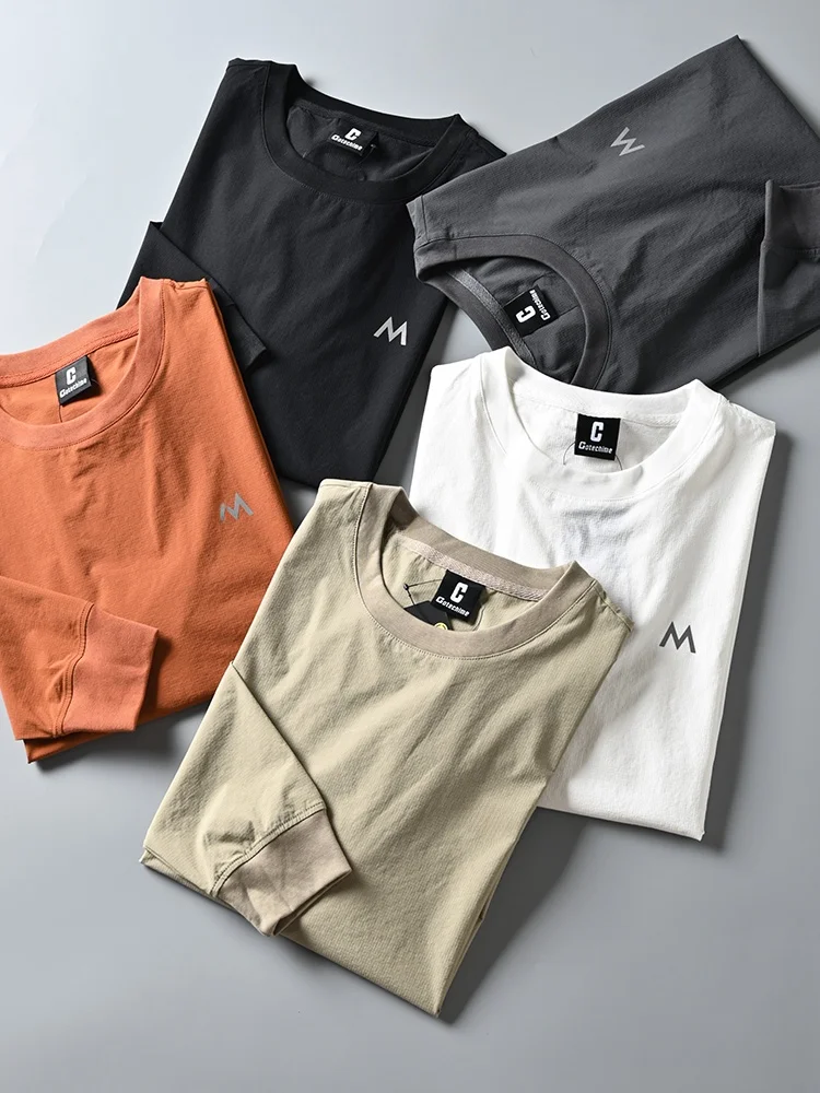 Lightweight Qui-Dry Breathable Men's round Ne Sweatirt Outdoor Functional Casual Base Layer T-irt Street Sle Elastic