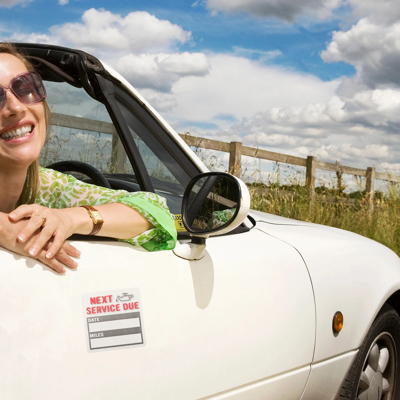 2 Rolls Window Oil Change Reminder Sticker Cars Maintenance Stickers Copper Plate Auto Service