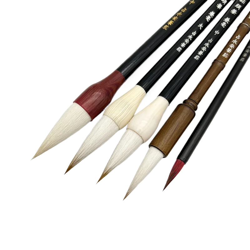 

Wolf Woolen Hair Calligraphy Brush Peony Chinese Painting Brushes Set Flowers Birds Landscape Painting Garlic Brush Beginners