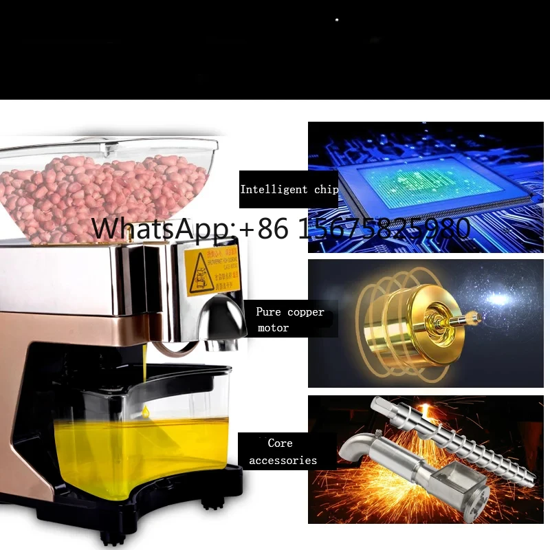 Mini Extractor de Aceite de Oliva ABS, Prensa de Tornillo de Acero Inoxidable 110V/220V, Máquina Automática para Hacer Aceite en Casa