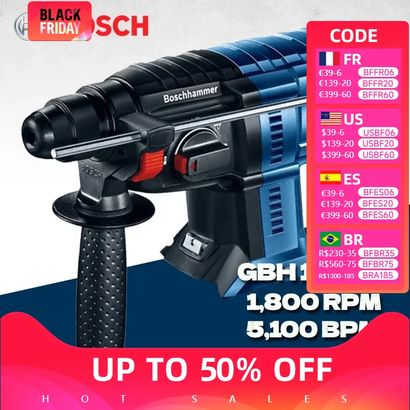 BOSCH GBH 180-LI Brushless Cordless Rotary Hammer Bare Metal 18V Multifunctional Lithium Percussion Power Tools GBH180-LI