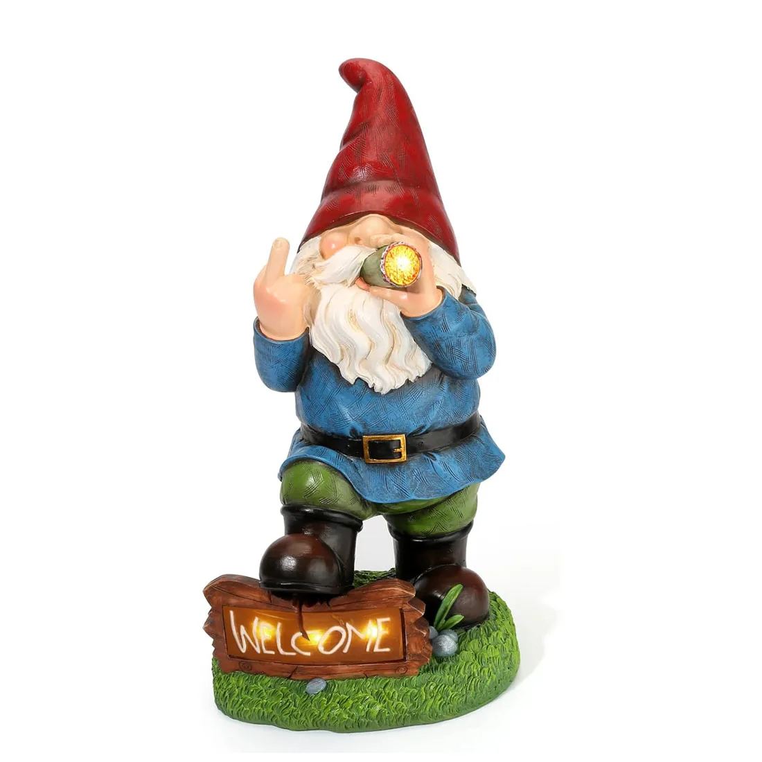 

LED Solar Middle Finger Dwarf Statues Yard Decorations Outdoor Garden Decor Garden Statues Patio Lawn Ornament Gifts for Women