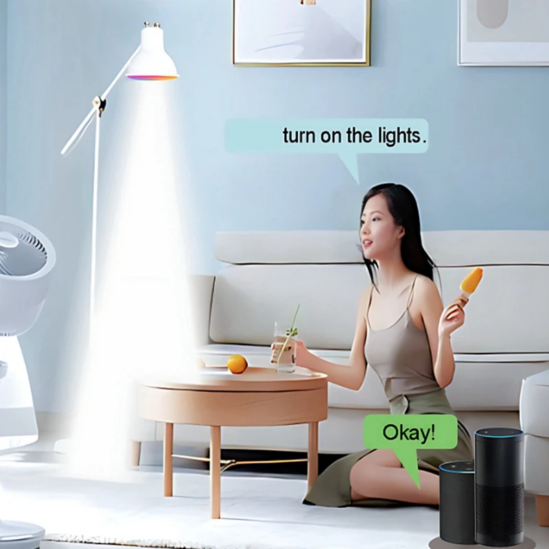 B08B-Tuya Bluetooth GU10 LED Light Bulb Dimmable 6W 220V Smart Life App Control Spotlight Bulb Works With Alexa Google