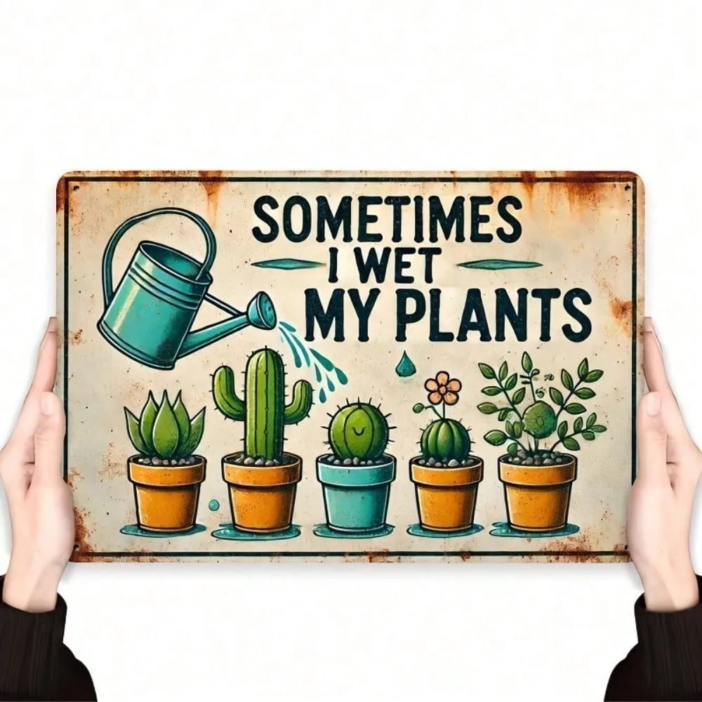 

1PC Humorous Garden Decor Sign for Outdoor, Modern Art Deco Wall Plaque with Colorful Cacti, Unique Ramadan & Valentines Decorat