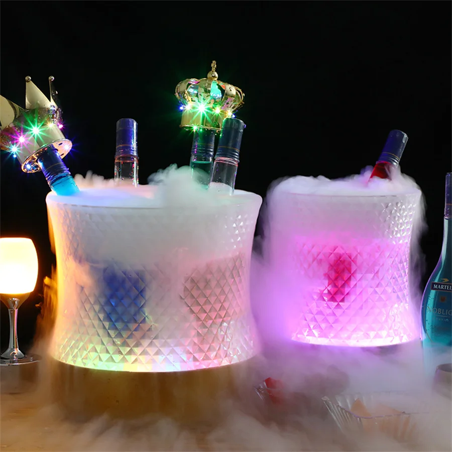 Waterproof Acrylic LED Ice Bucket Light Up Champagne Beer Wine Bucket Holder Bars Nightclubs Bars Nightclub Bar Party Decor