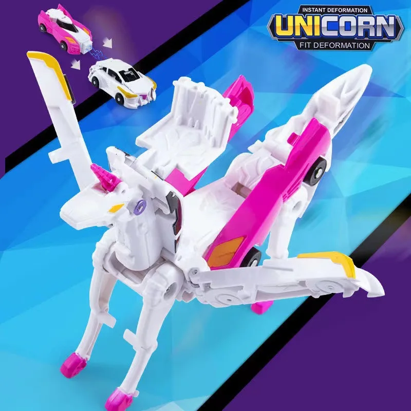 Hello Carbot Unicorn Series Transformation Action Figure Robot Models 2 In 1 One Step Model Deformed Cars Model Kids Toys Gift