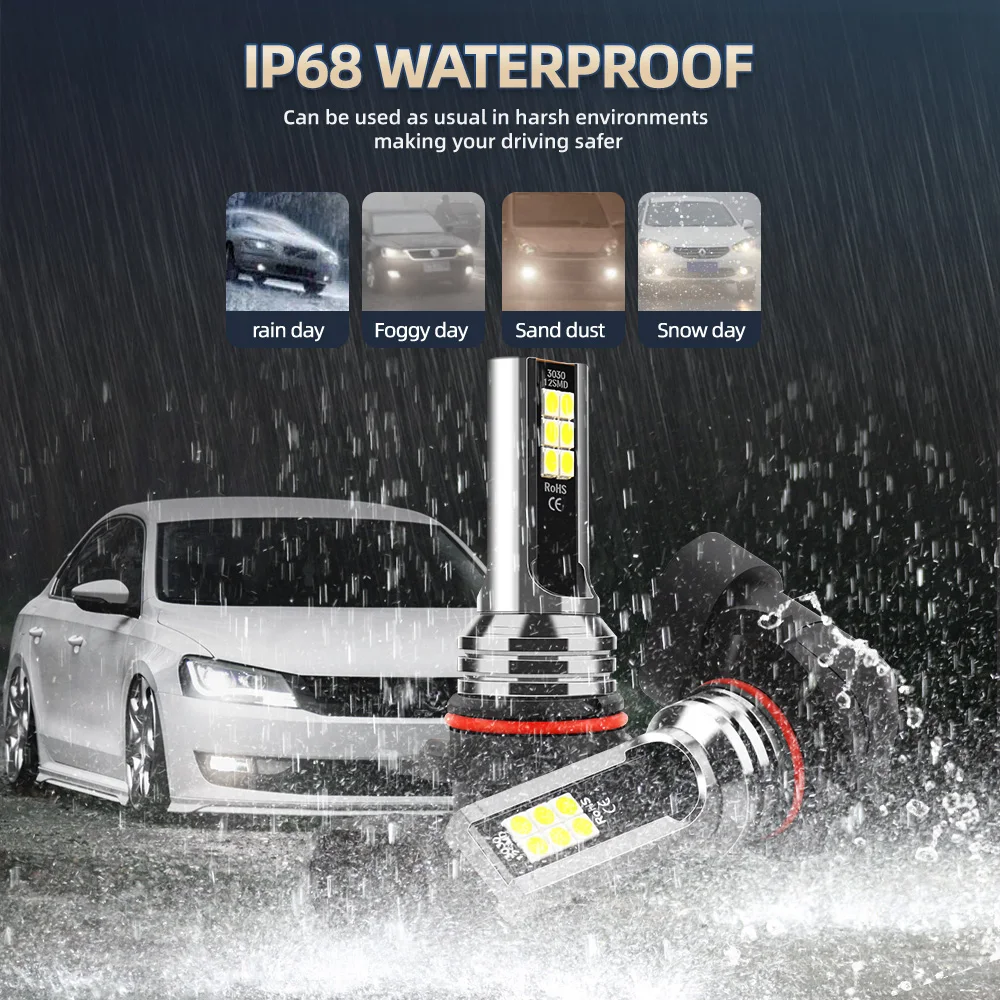 Picture 7: Upgrade Chip 9006 HB4 20000LM 6000K Super Bright LED Light Bulb Canbus Error Free Auto LED Front Fog Lamp For Kia Rio 2016-2022
