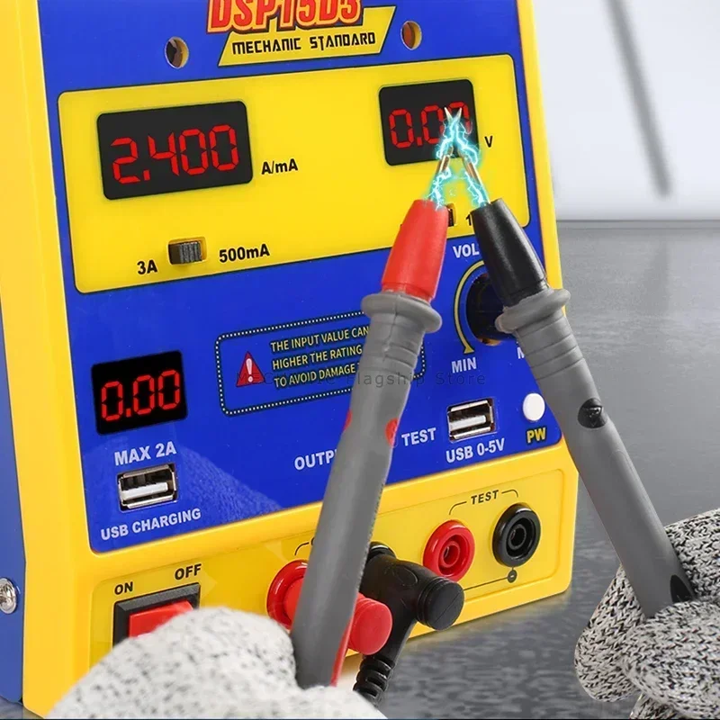 Источник питания постоянного тока MECHANIC DSP15D5, 15 в, 5 А, двойная стрелка, умный блок питания с ЧПУ, функция обнаружения ремонта компьютера и телефона