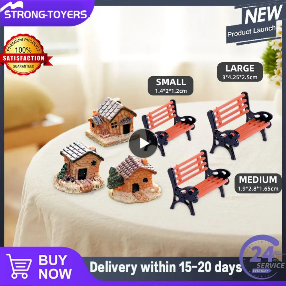 Park Lounger Stool Creative Ornaments Doll House Accessories Villa Ornaments Miniature Garden Accessories Fence House Ornaments