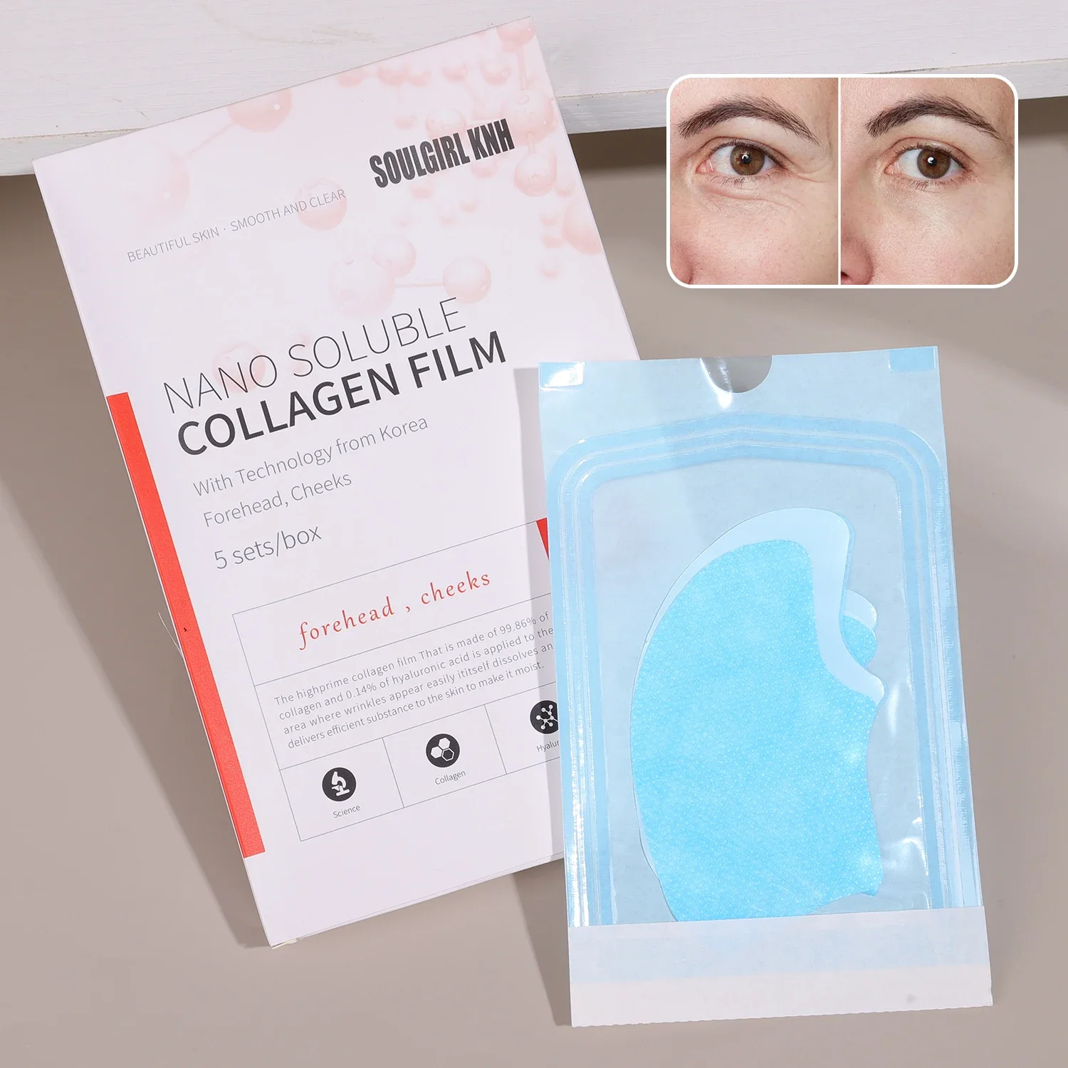 Masque hydratant à base de collagène hydrolysé 10000, anti-déformable, réparation, remplissage du visage soluble, raffermissant, éclaircissant, soins de la peau