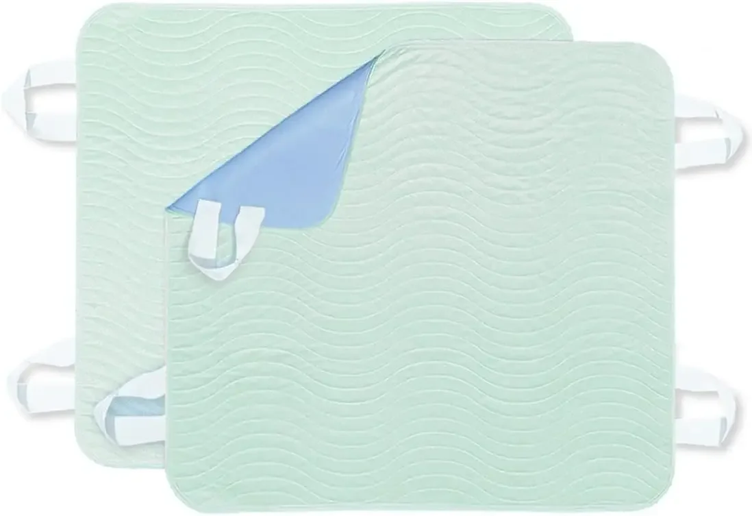 4-Layer Waterproof Washable Reusable Bed Pads Positioning Handles Underpads for Incontinence, Elderly Bedridden