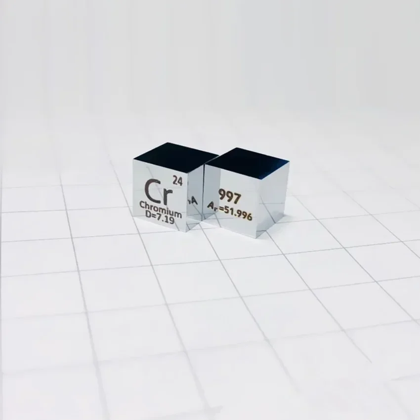 

99.7% High Purity Chromium Metal Cr 7.2g Mirror cube 10mm