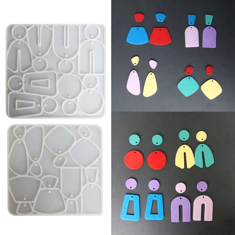 DIY Geometric Irregular Earrings Silicone Molds with Hole Earrings Hanging Decorative Pendant Charms Ornament Epoxy Resin Mould